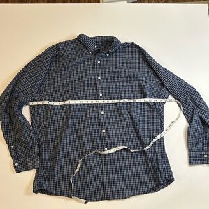 Brooks Brothers Shirt Mens XL Blue Checked Long Sleeve Button Down collared work